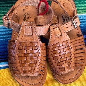 Brown Leather Kids Sandals